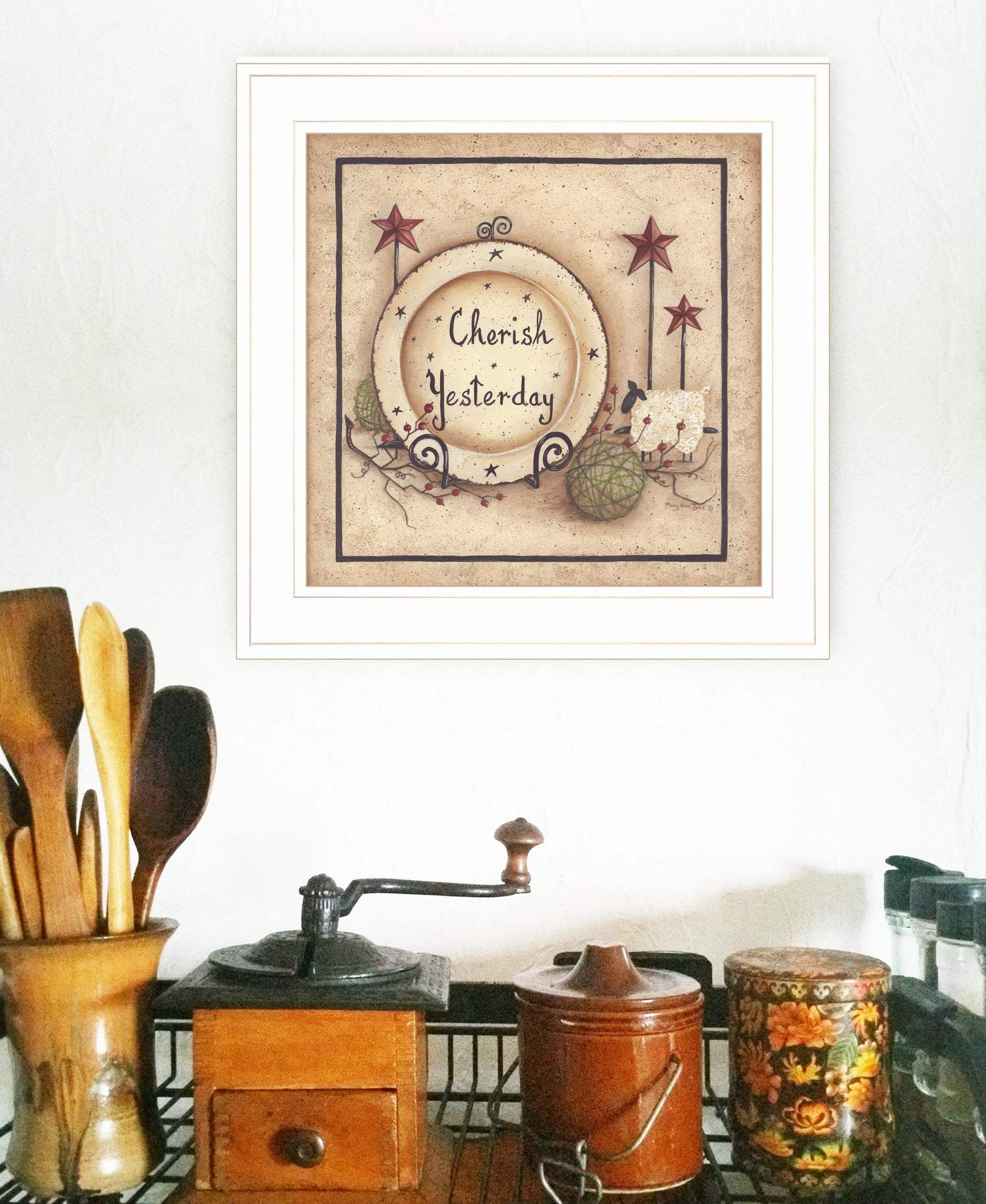 Cherish Yesterday 3 White Framed Print Wall Art - Homeroots - Flyclothing LLC