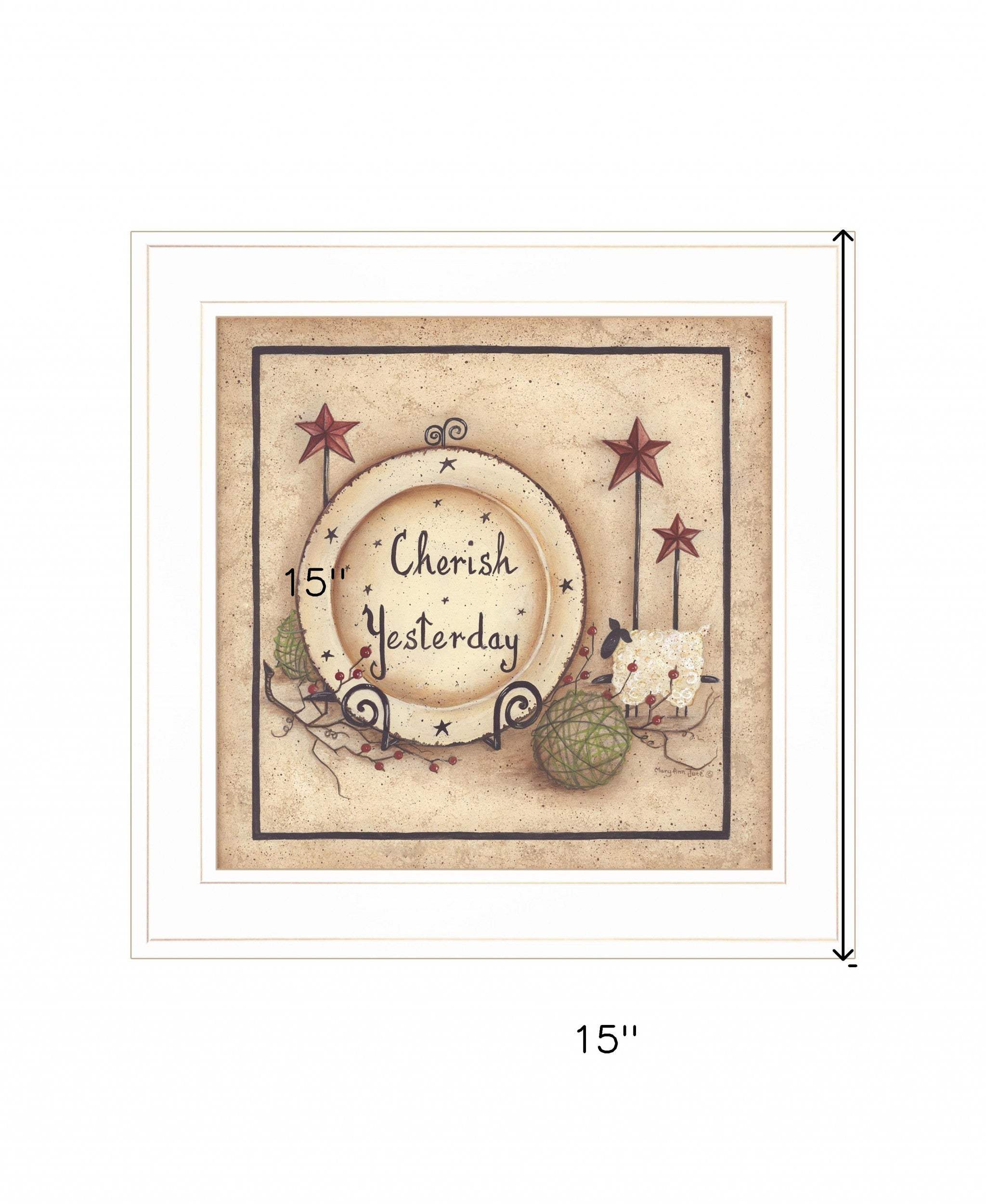 Cherish Yesterday 3 White Framed Print Wall Art - Homeroots - Flyclothing LLC