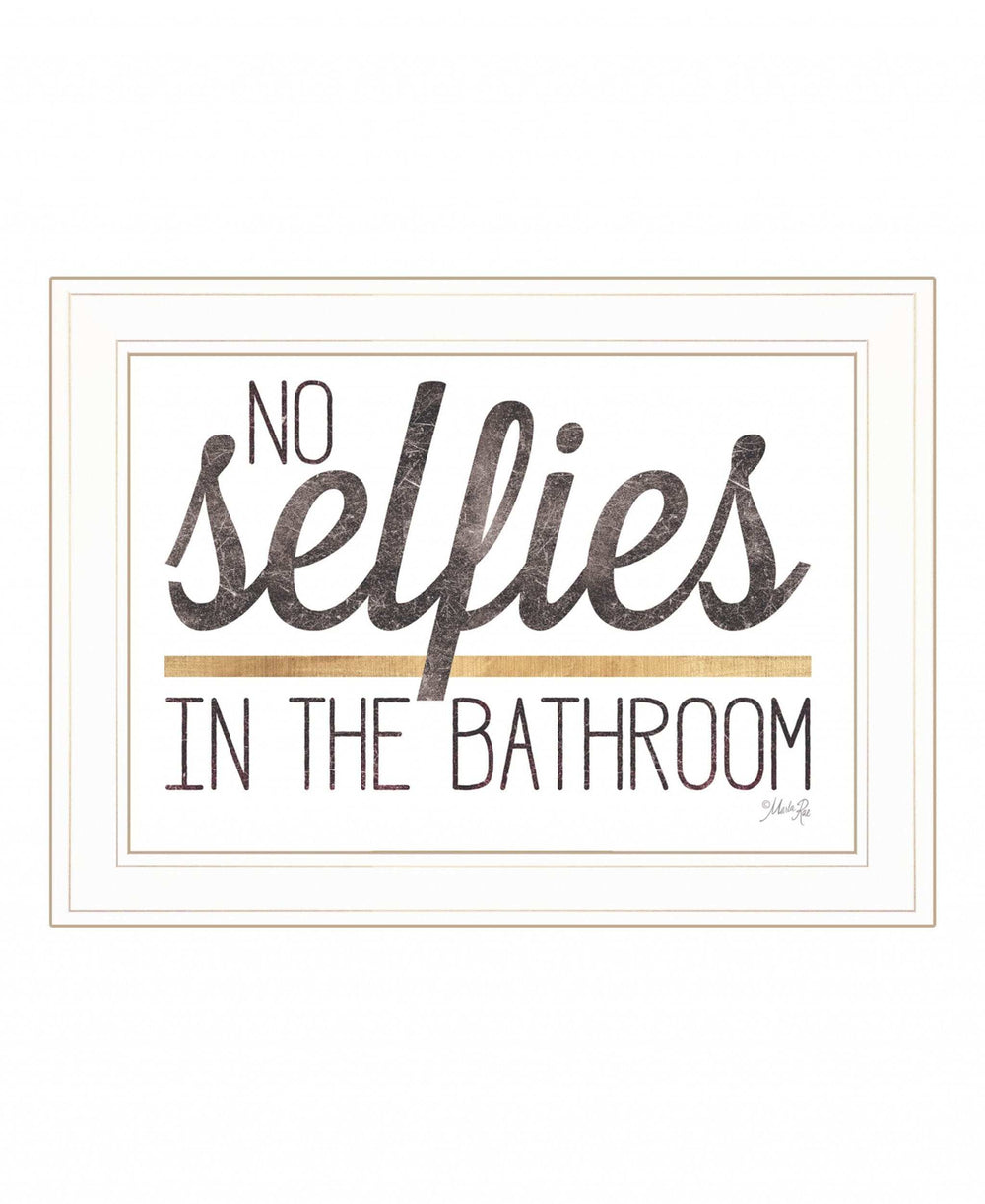 No Selfies in the Bathroom 5 White Framed Print Bathroom Wall Art - Homeroots - Flyclothing LLC