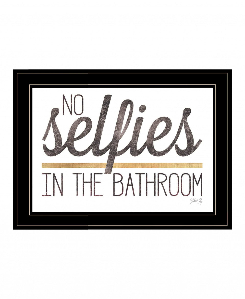 No Selfies in the Bathroom 6 Black Framed Print Bathroom Wall Art - Homeroots - Flyclothing LLC