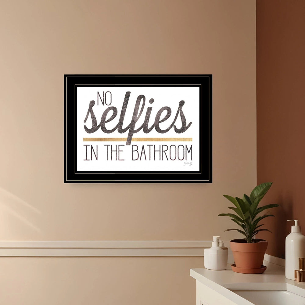No Selfies in the Bathroom 6 Black Framed Print Bathroom Wall Art - Homeroots