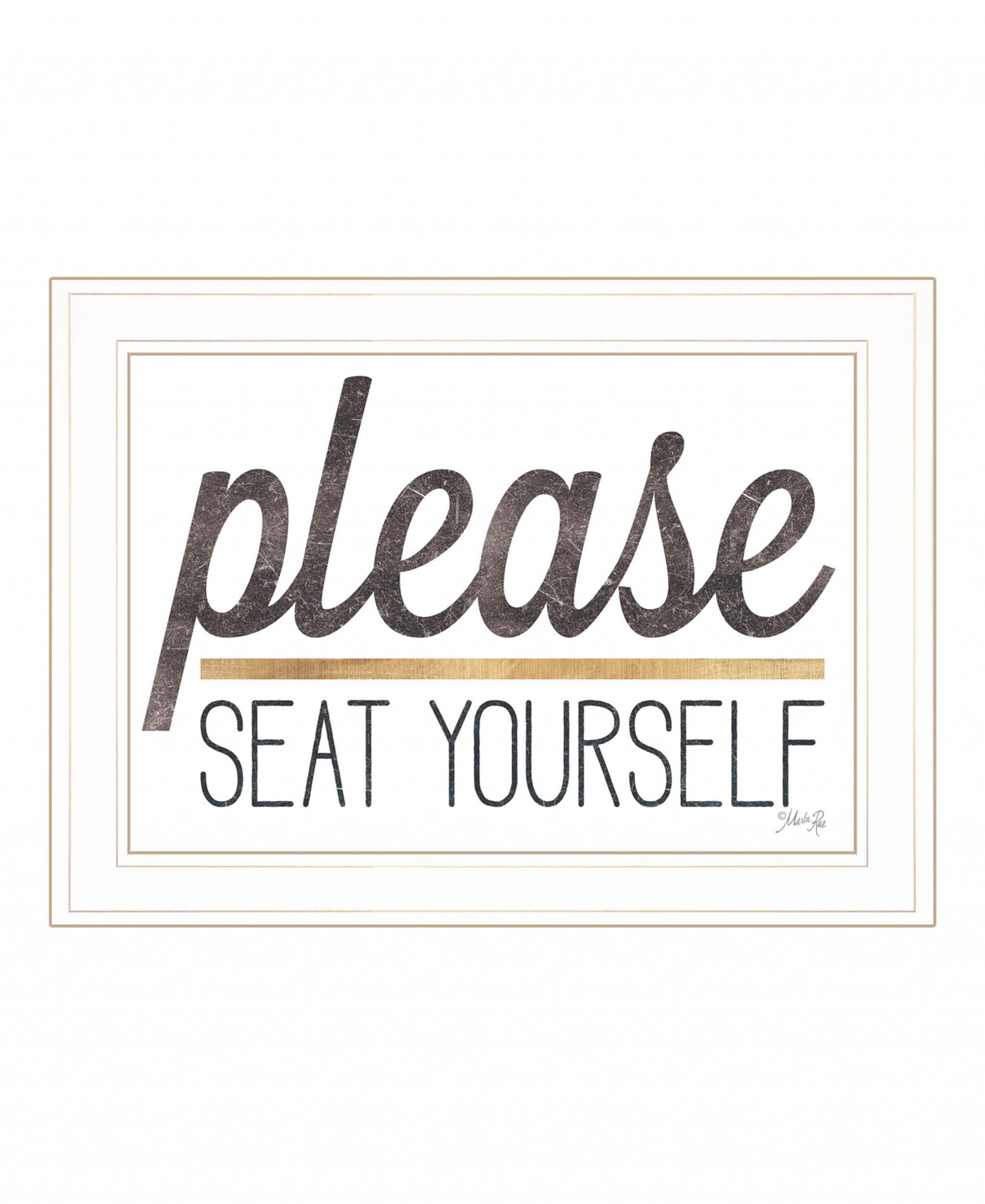 Please Seat Yourself 2 White Framed Print Wall Art - Homeroots