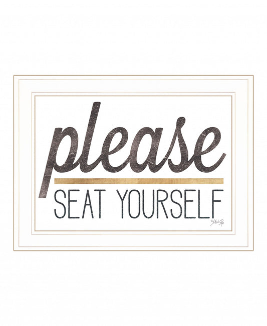 Please Seat Yourself 2 White Framed Print Wall Art - Homeroots