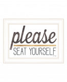 Please Seat Yourself 2 White Framed Print Wall Art - Homeroots