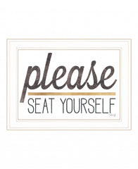 Please Seat Yourself 2 White Framed Print Wall Art - Homeroots