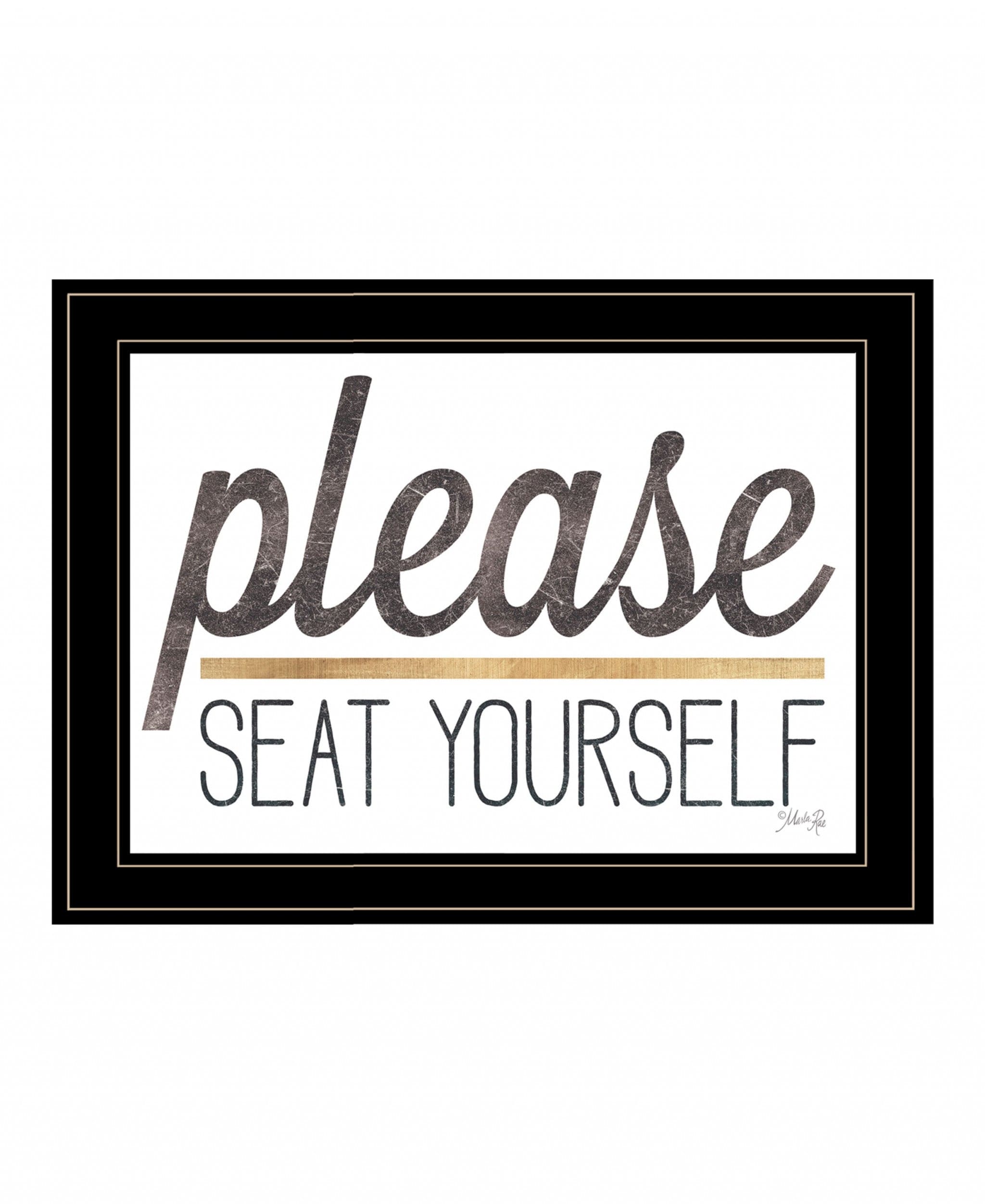 Please Seat Yourself 3 Black Framed Print Wall Art - Homeroots