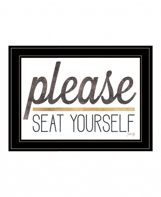Please Seat Yourself 3 Black Framed Print Wall Art - Homeroots