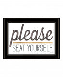 Please Seat Yourself 3 Black Framed Print Wall Art - Homeroots