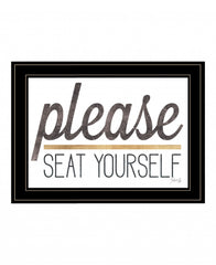 Please Seat Yourself 3 Black Framed Print Wall Art - Homeroots