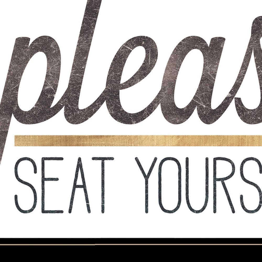 Please Seat Yourself 3 Black Framed Print Wall Art - Homeroots