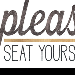 Please Seat Yourself 3 Black Framed Print Wall Art - Homeroots