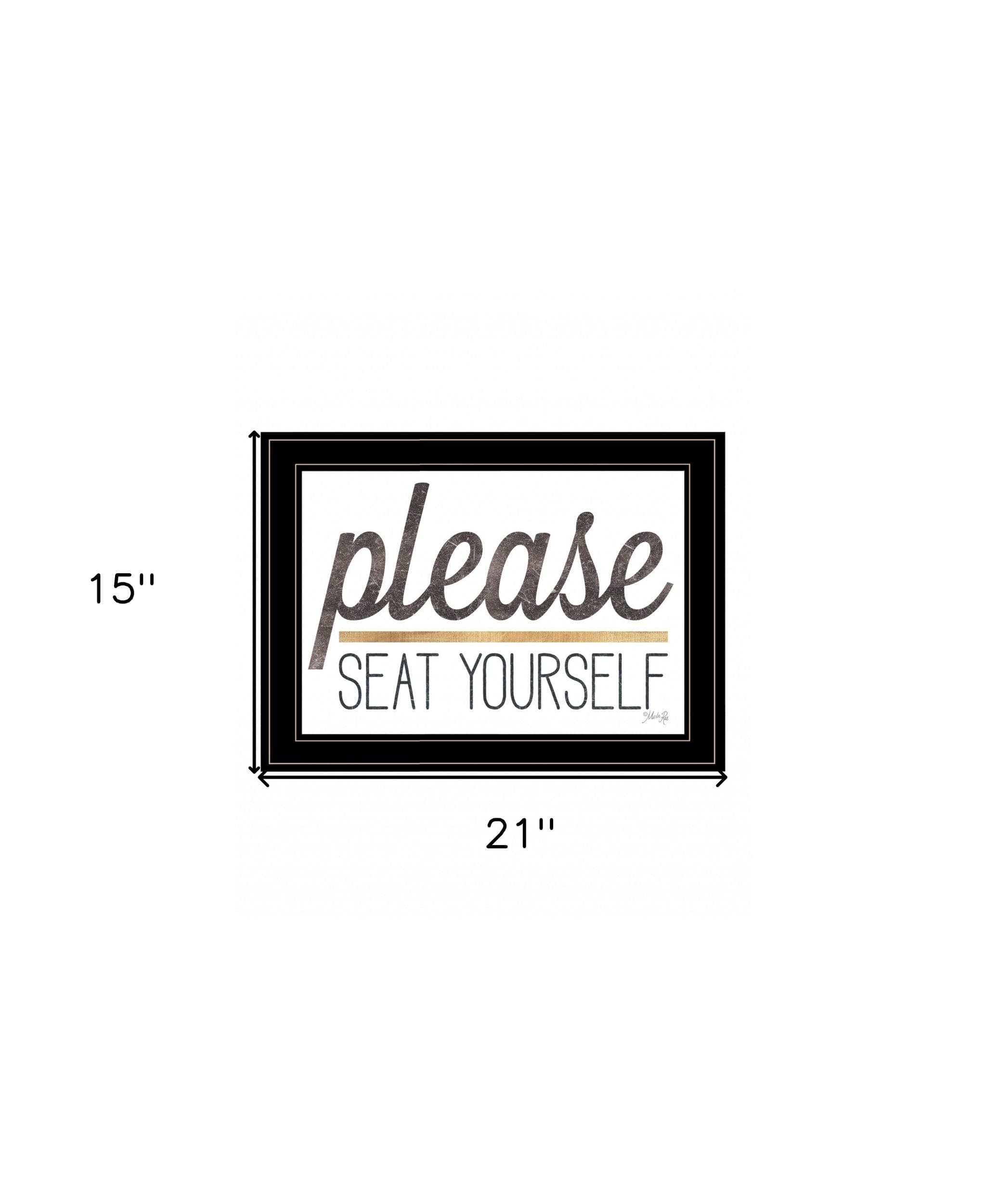 Please Seat Yourself 3 Black Framed Print Wall Art - Homeroots