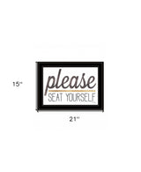 Please Seat Yourself 3 Black Framed Print Wall Art - Homeroots - Flyclothing LLC