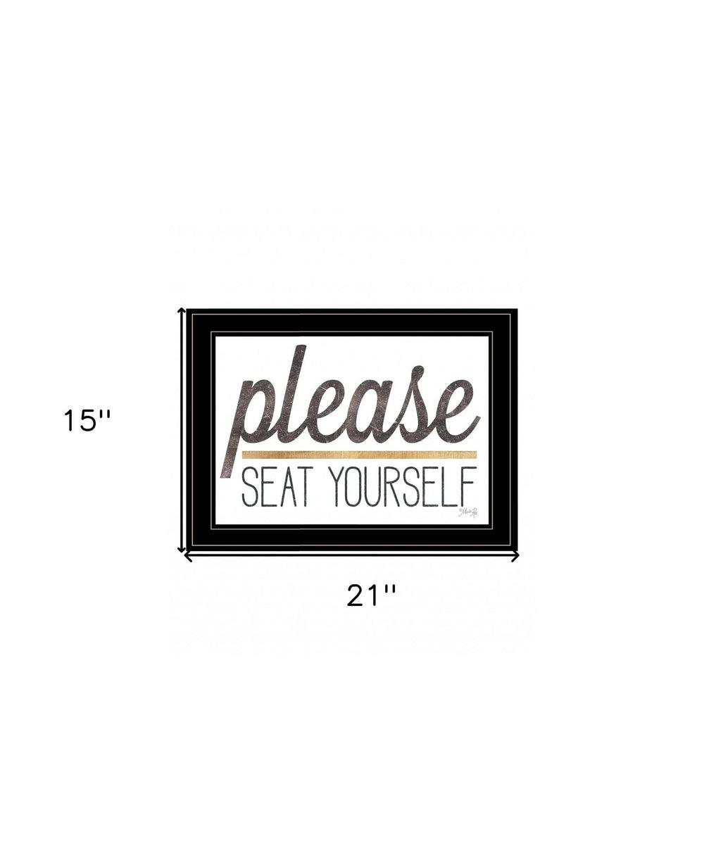 Please Seat Yourself 3 Black Framed Print Wall Art - Homeroots - Flyclothing LLC