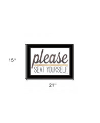Please Seat Yourself 3 Black Framed Print Wall Art - Homeroots