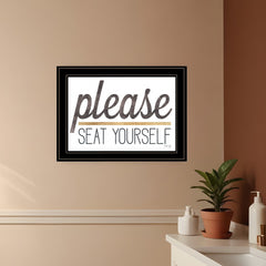 Please Seat Yourself 3 Black Framed Print Wall Art - Homeroots