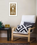 Life Begins after Coffee 2 White Framed Print Wall Art - Homeroots - Flyclothing LLC
