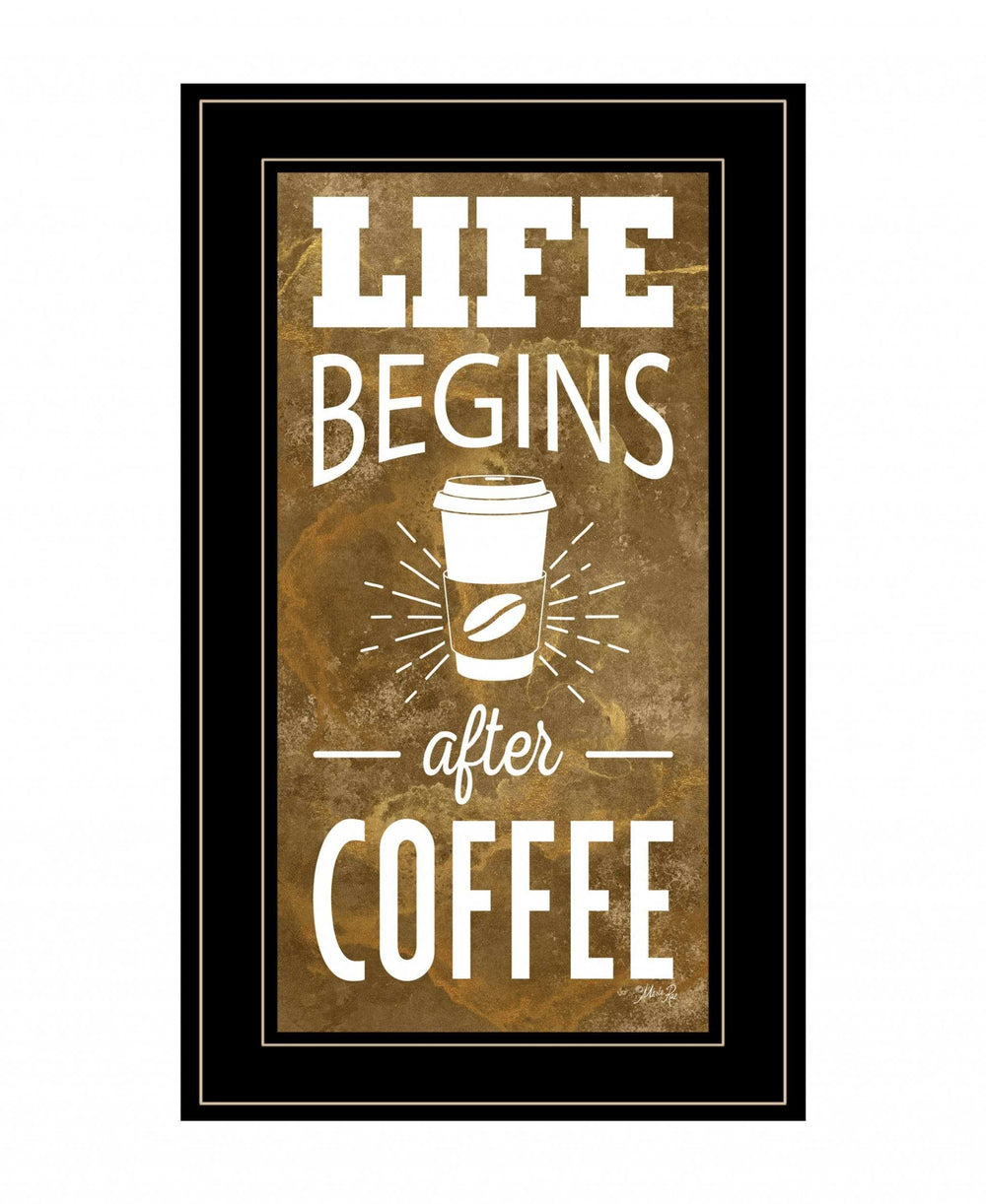 Life Begins After Coffee 3 Black Framed Print Wall Art - Homeroots - Flyclothing LLC