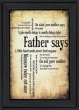 Father Says Black Framed Print Wall Art - Homeroots