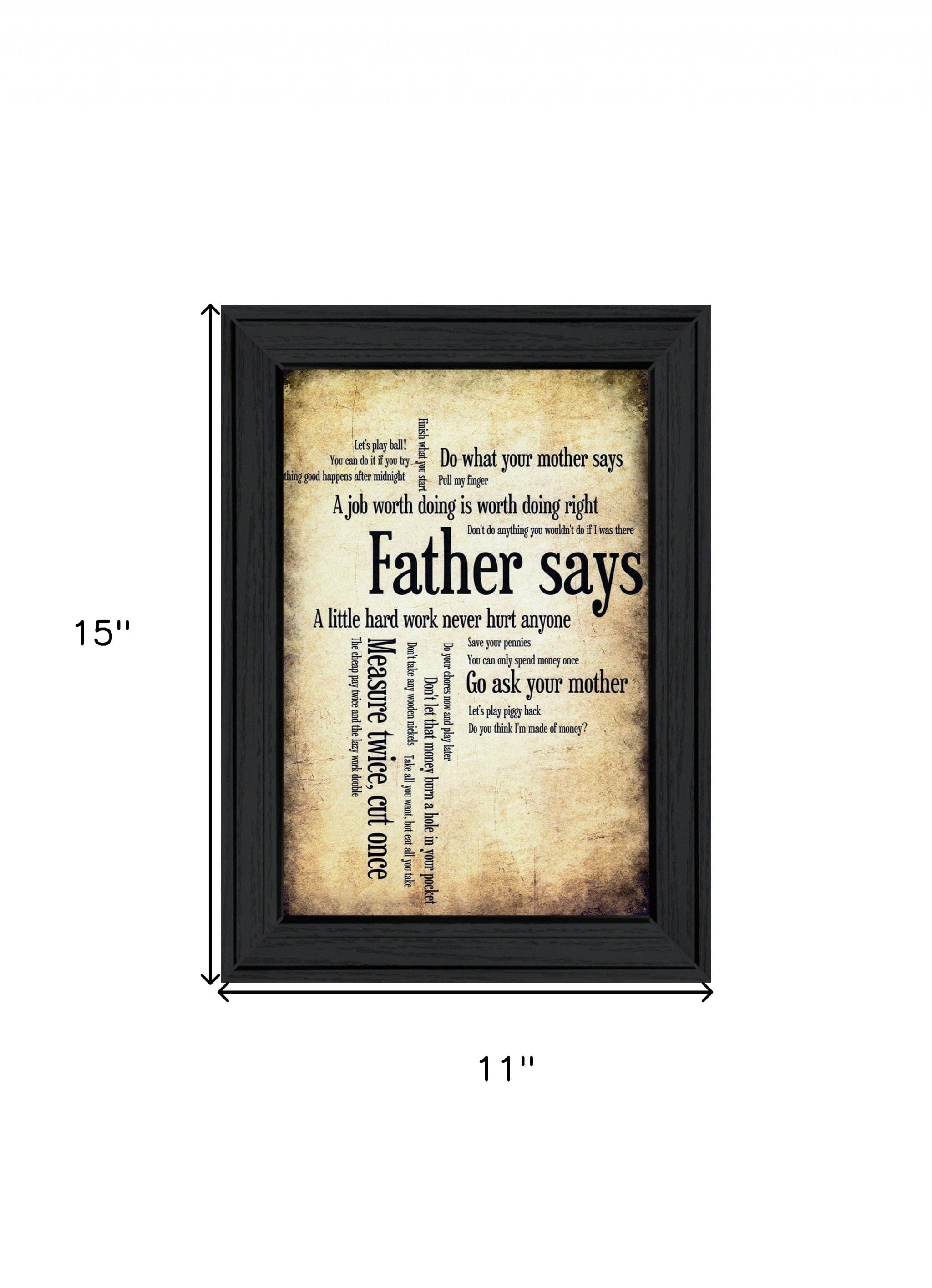 Father Says Black Framed Print Wall Art - Homeroots