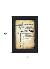 Father Says Black Framed Print Wall Art - Homeroots