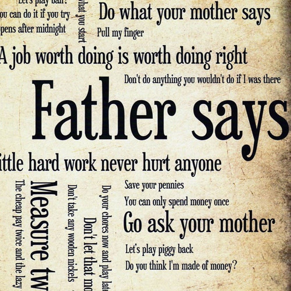 Father Says Black Framed Print Wall Art - Homeroots