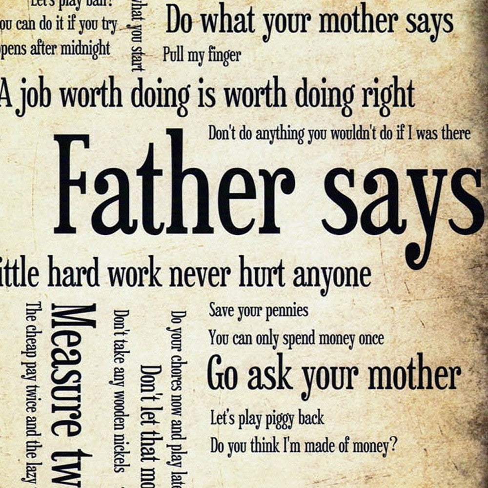 Father Says Black Framed Print Wall Art - Homeroots - Flyclothing LLC