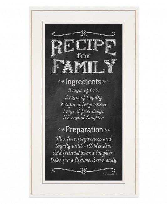 Recipe for Family White Framed Print Wall Art - Homeroots
