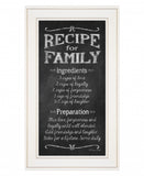 Recipe for Family White Framed Print Wall Art - Homeroots