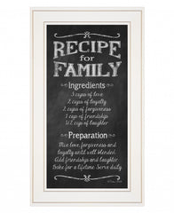 Recipe for Family White Framed Print Wall Art - Homeroots