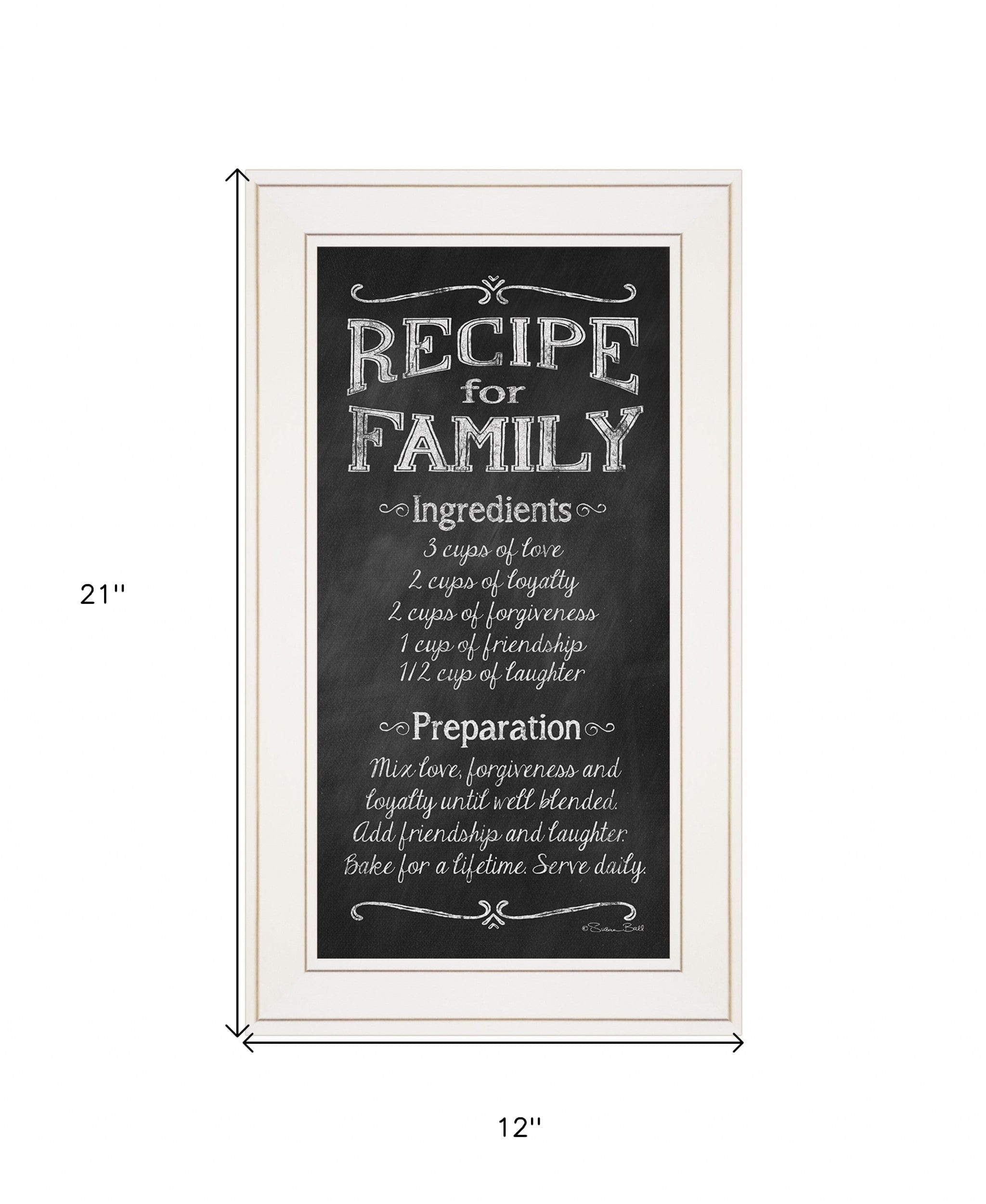 Recipe for Family White Framed Print Wall Art - Homeroots