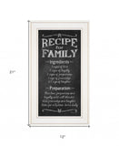 Recipe for Family White Framed Print Wall Art - Homeroots