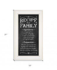 Recipe for Family White Framed Print Wall Art - Homeroots