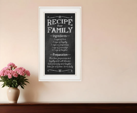 Recipe for Family White Framed Print Wall Art - Homeroots
