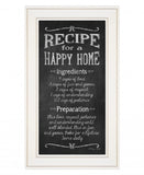Recipe for a Happy Home 1 White Framed Print Wall Art - Homeroots