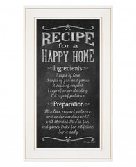 Recipe for a Happy Home 1 White Framed Print Wall Art - Homeroots