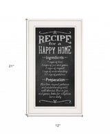 Recipe for a Happy Home 1 White Framed Print Wall Art - Homeroots - Flyclothing LLC