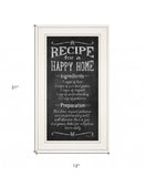 Recipe for a Happy Home 1 White Framed Print Wall Art - Homeroots - Flyclothing LLC