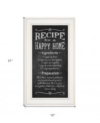 Recipe for a Happy Home 1 White Framed Print Wall Art - Homeroots
