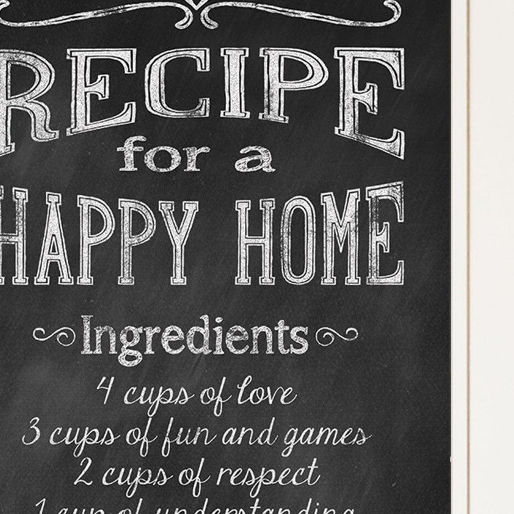 Recipe for a Happy Home 1 White Framed Print Wall Art - Homeroots