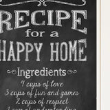 Recipe for a Happy Home 1 White Framed Print Wall Art - Homeroots