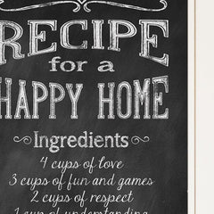 Recipe for a Happy Home 1 White Framed Print Wall Art - Homeroots
