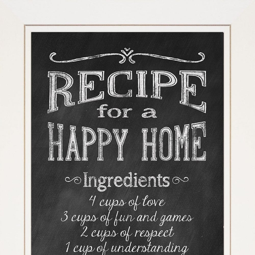 Recipe for a Happy Home 1 White Framed Print Wall Art - Homeroots