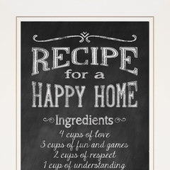 Recipe for a Happy Home 1 White Framed Print Wall Art - Homeroots