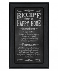 Recipe for a Happy Home 2 Black Framed Print Wall Art - Homeroots