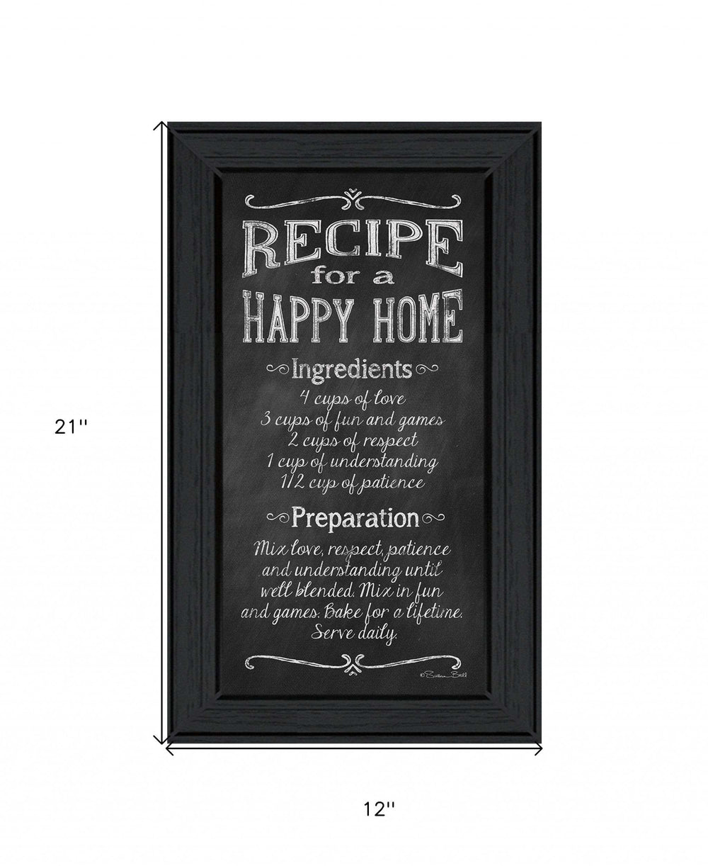 Recipe for a Happy Home 2 Black Framed Print Wall Art - Homeroots - Flyclothing LLC