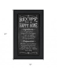 Recipe for a Happy Home 2 Black Framed Print Wall Art - Homeroots