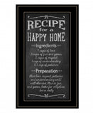 Recipe for a Happy Home 3 Black Framed Print Wall Art - Homeroots
