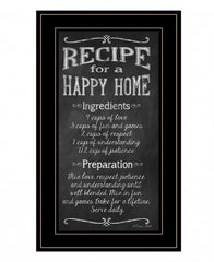Recipe for a Happy Home 3 Black Framed Print Wall Art - Homeroots
