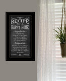 Recipe for a Happy Home 3 Black Framed Print Wall Art - Homeroots